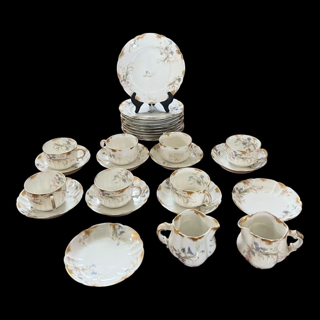 Haviland & Co Limoges Gilt Floral Porcelain Set (1 of 13)