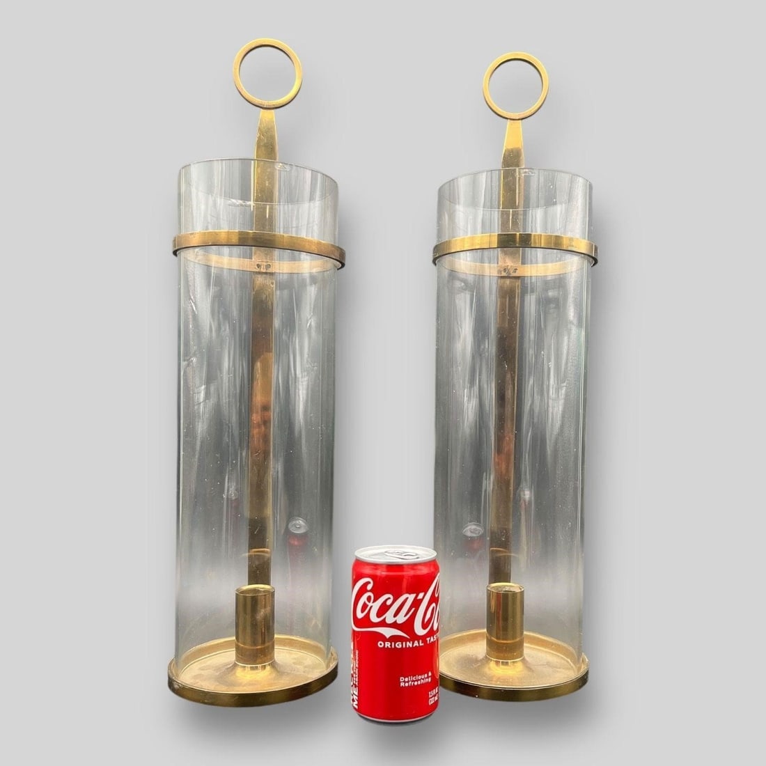 Brass Hurricane Candle Holders by Tommi Parzinger (1 of 12)