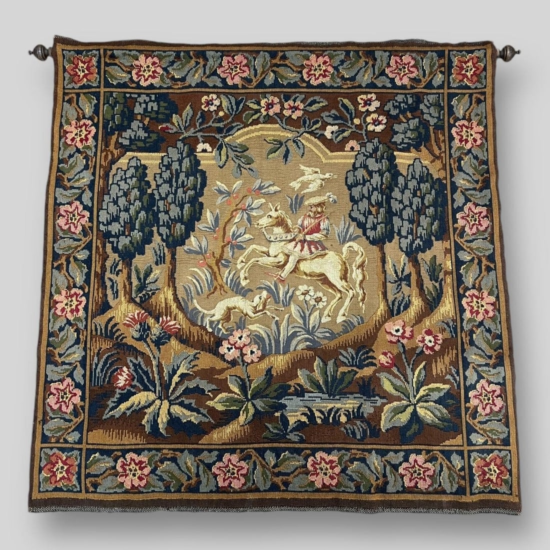 Antique Hanging Tapestry Hunting Scene (1 of 6)