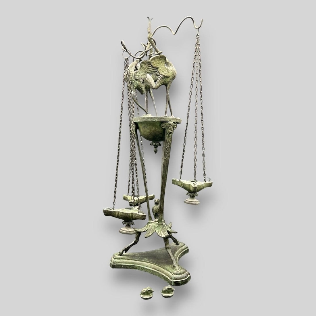 Antique Judaica Metal Oil Lamp (1 of 11)