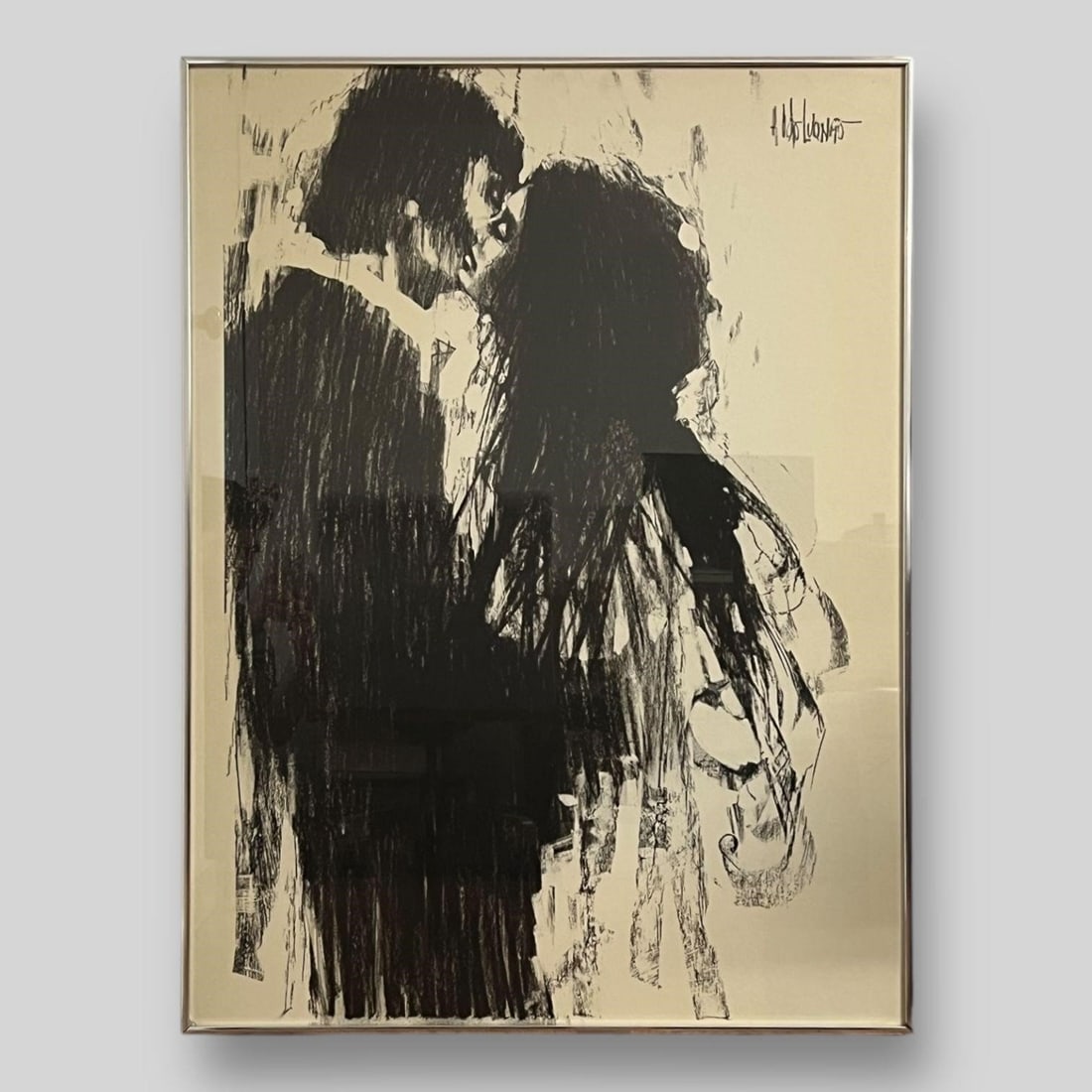 Framed Aldo Luongo 'Young Lovers' Lithograph (1 of 4)