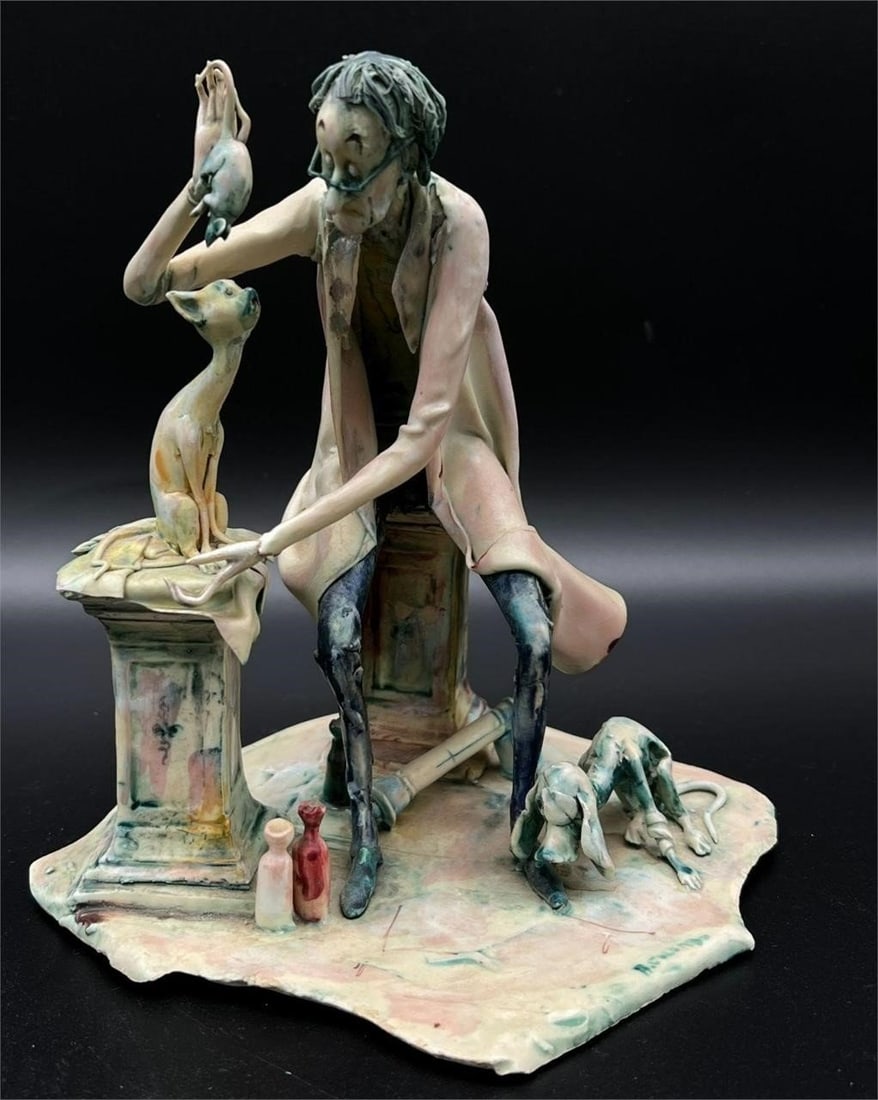 Adriano Colombo Cat & Mouse Ceramic Sculpture (1 of 10)