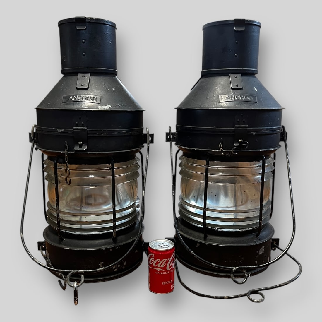 Pair of Large Ship Lanterns H.L Piper Anchor (1 of 5)