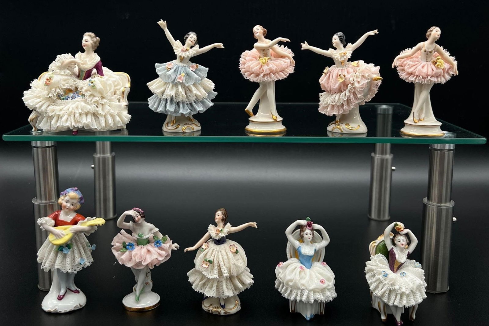 Lot of 10 Miniature Porcelain & Lace Figurines (1 of 11)