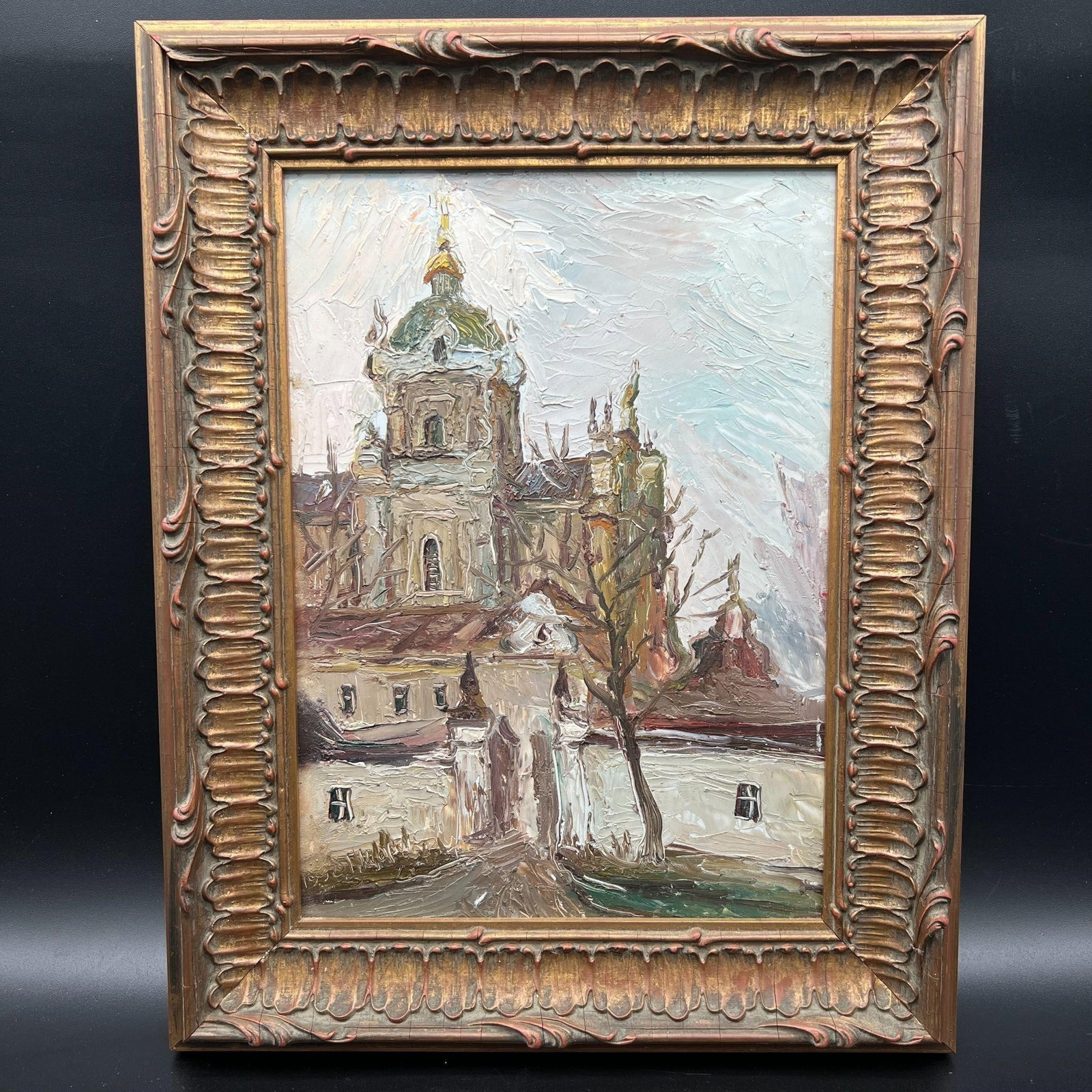Russian Church Building Oil Painting on Wood (1 of 5)