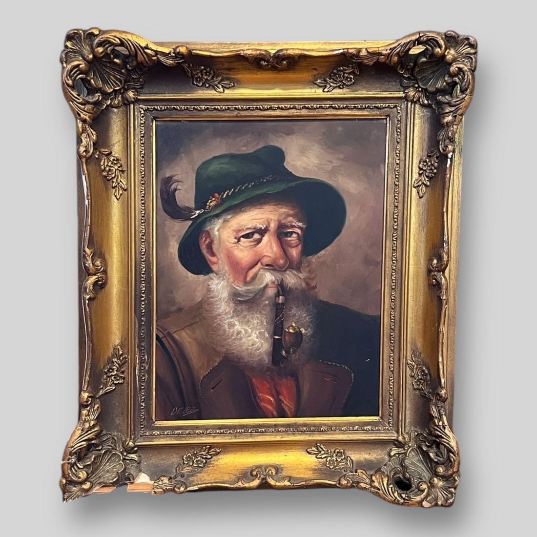 ANTIQUE OIL PAINTING BAR PIPE MAN ①と② 2点 ANTIQUE OIL PAINTING BAR PIPE MAN ①と② 2点（Proantic