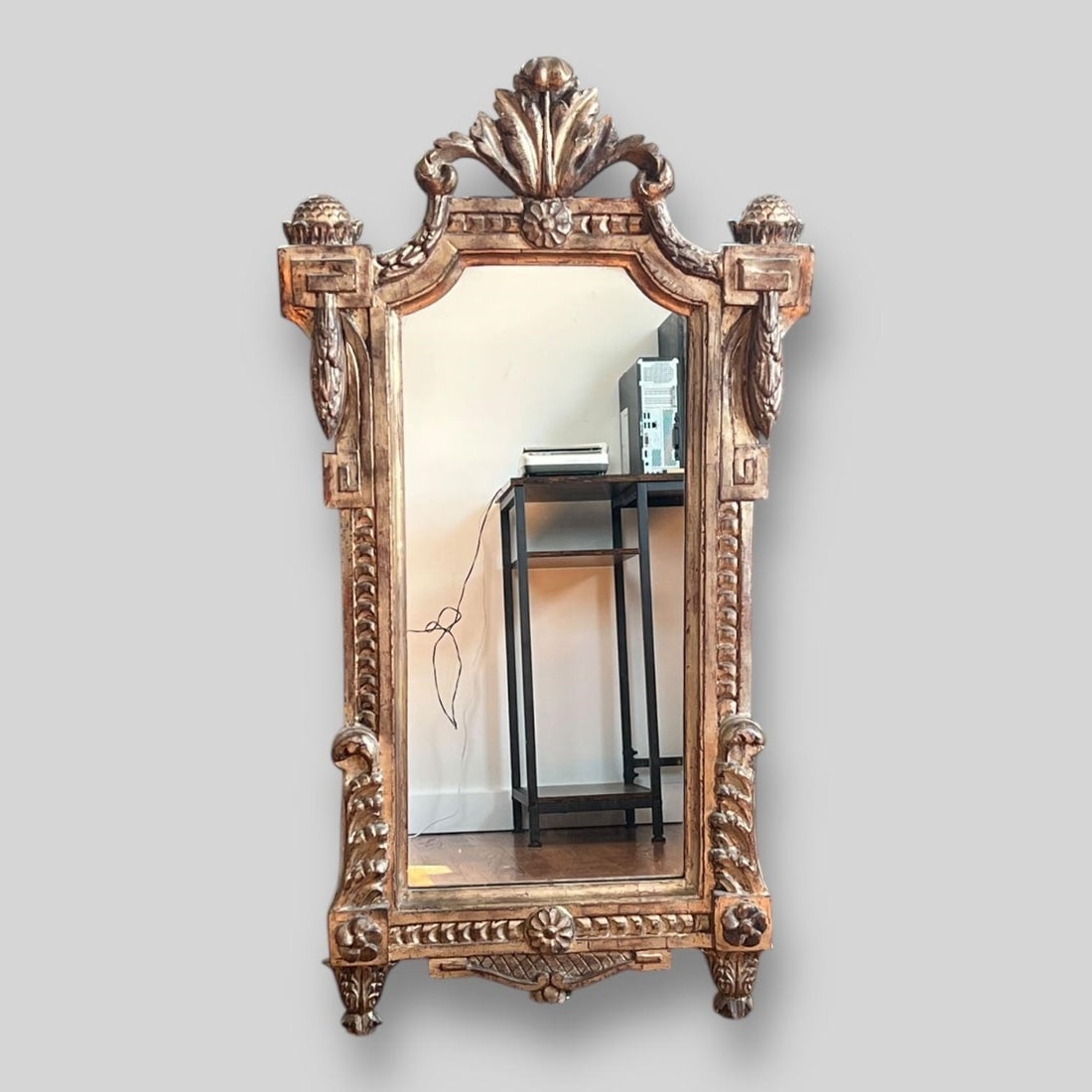 Antique Carved Wood Frame Ornate Mirror (1 of 3)