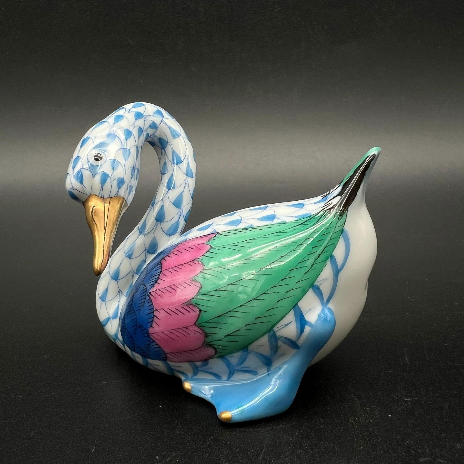 Herend Hungary Porcelain Fishnet Duck Figurine (1 of 8)