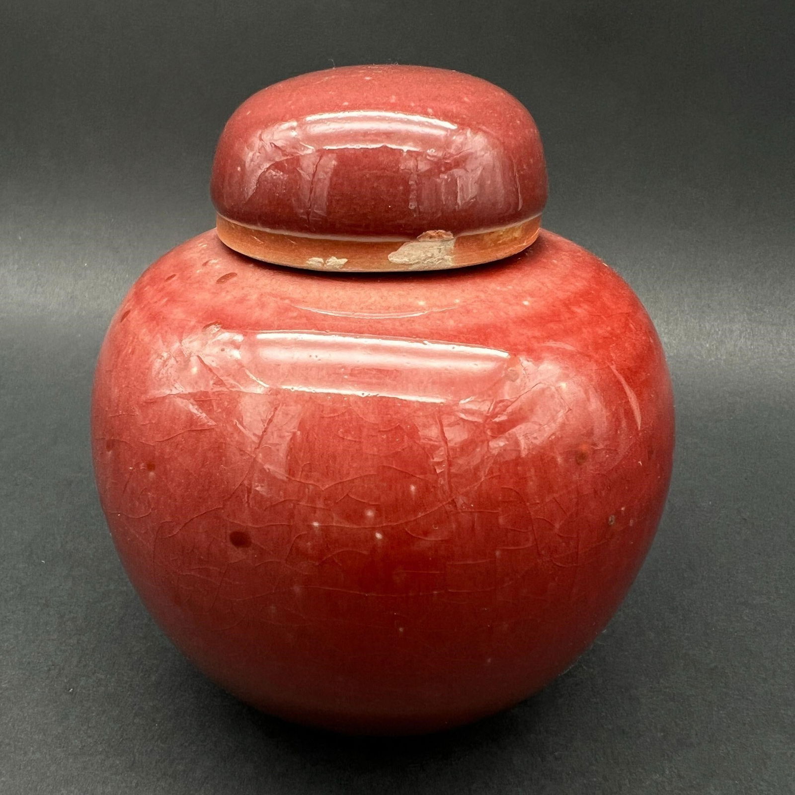 Oriental Chinese Oxblood Red Porcelain Lidded Jar (1 of 8)