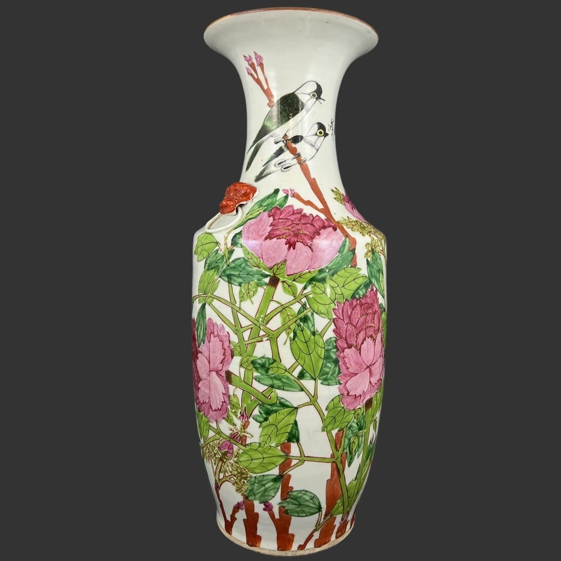 Large Chinese Floral Bird Design Porcelain Vase (1 of 12)