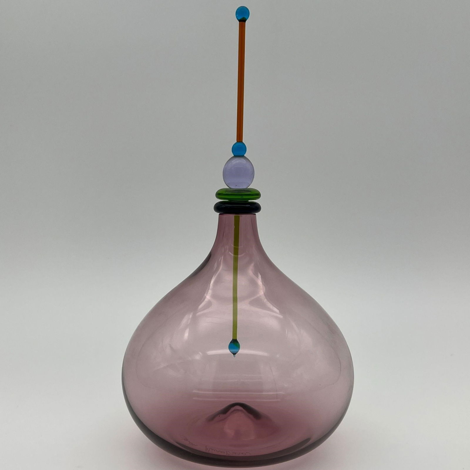 Art Glass Murano Perfume Pink Bottle Artist Signed (1 of 8)