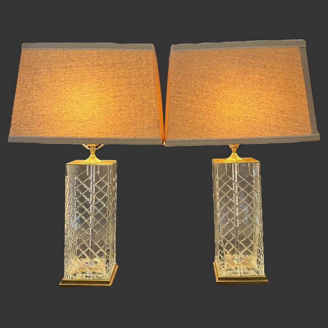 Pair of Large Baccarat France Glass Crystal Lamps (1 of 10)