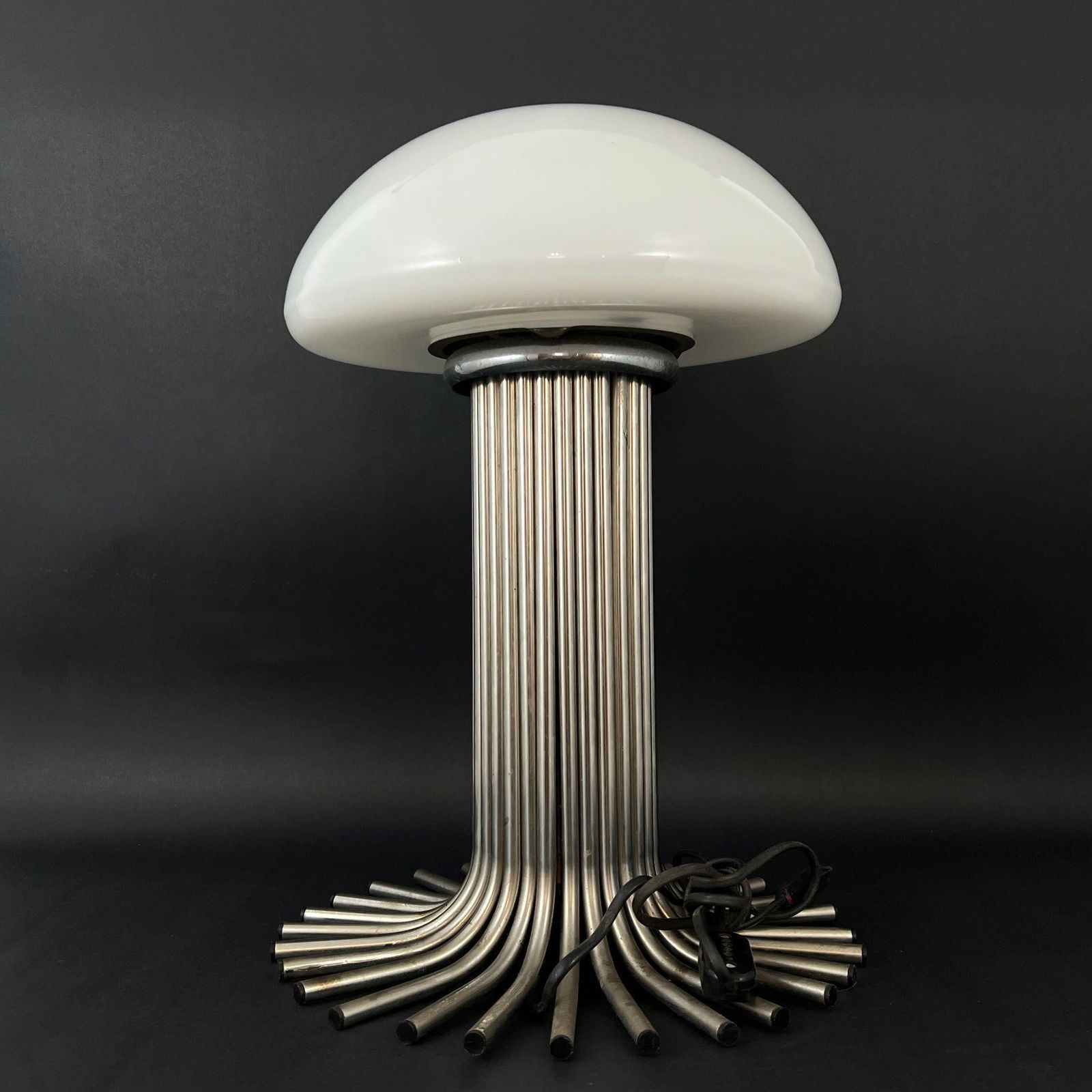 1960s Modern Chrome Italian Mushroom Table Lamp (1 of 7)