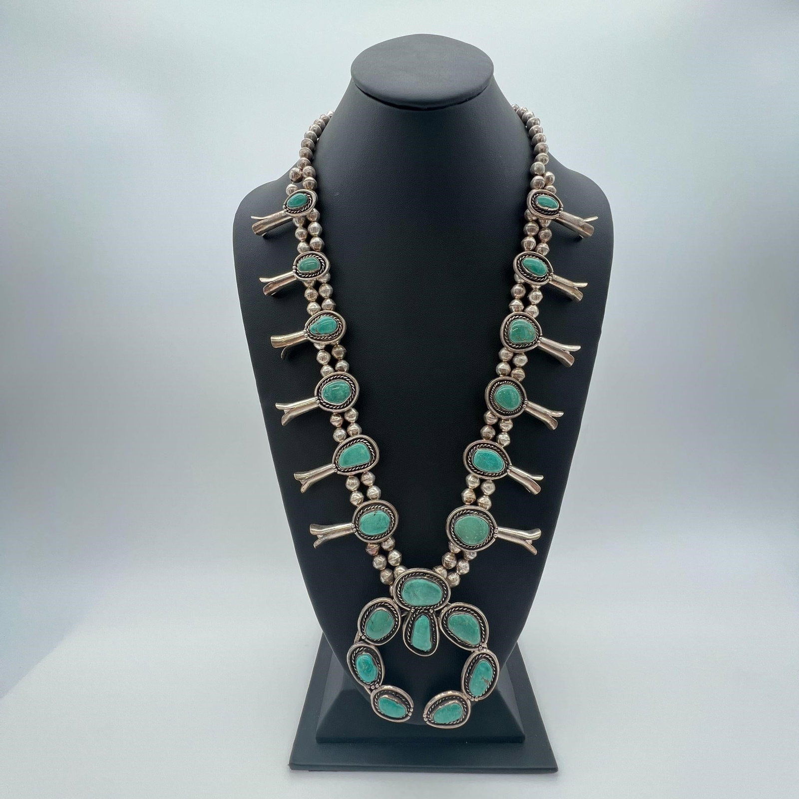 Navajo Sterling Silver Turquoise Necklace (1 of 8)