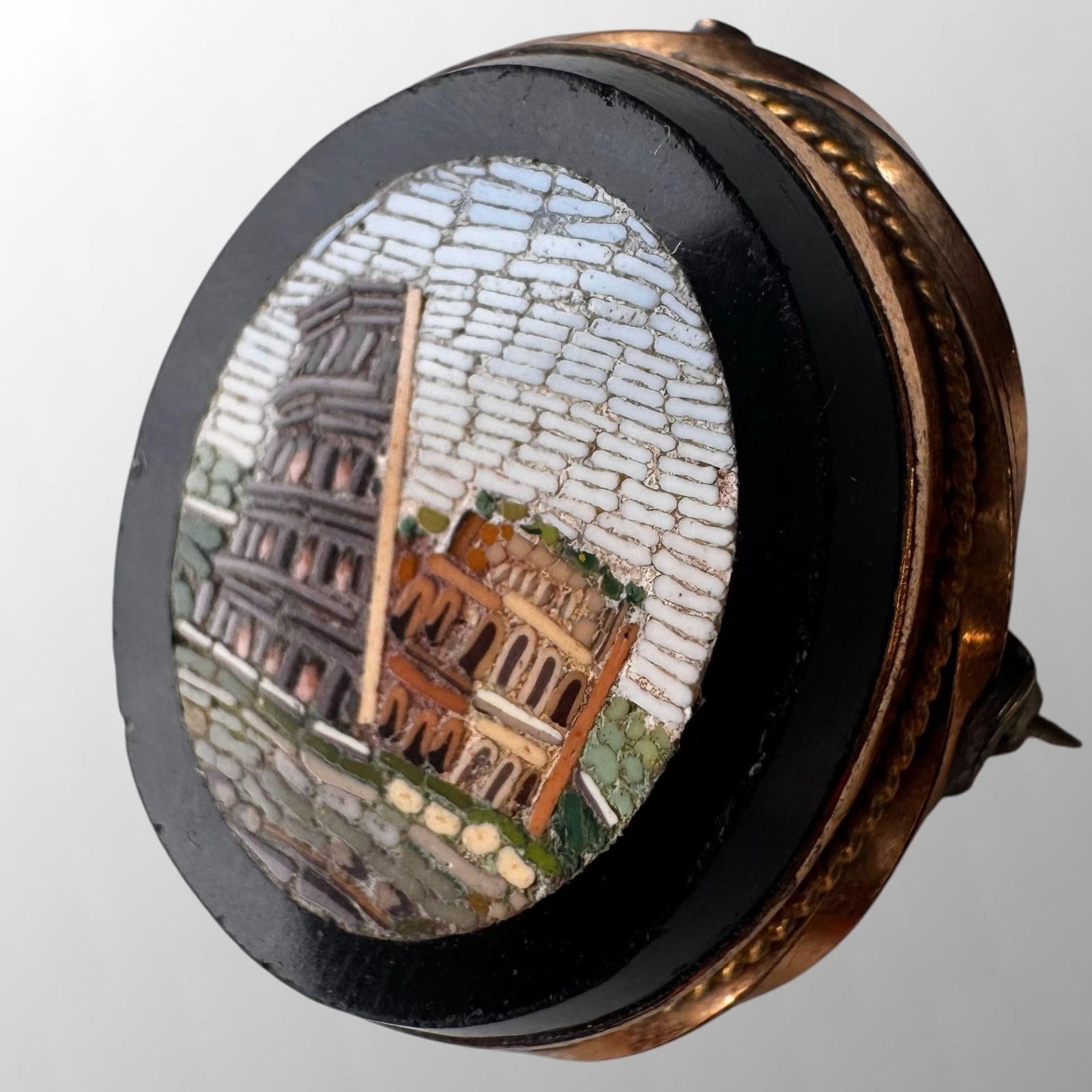 Italian Gold Filled Micro Mosaic Brooch (1 of 5)