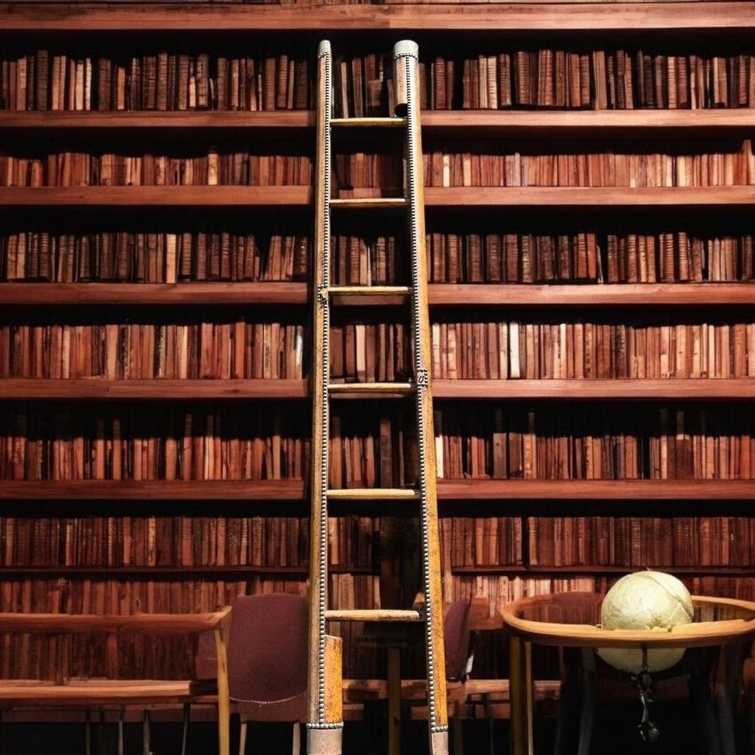 Victorian English Burwood Library Folding Ladder (1 of 8)