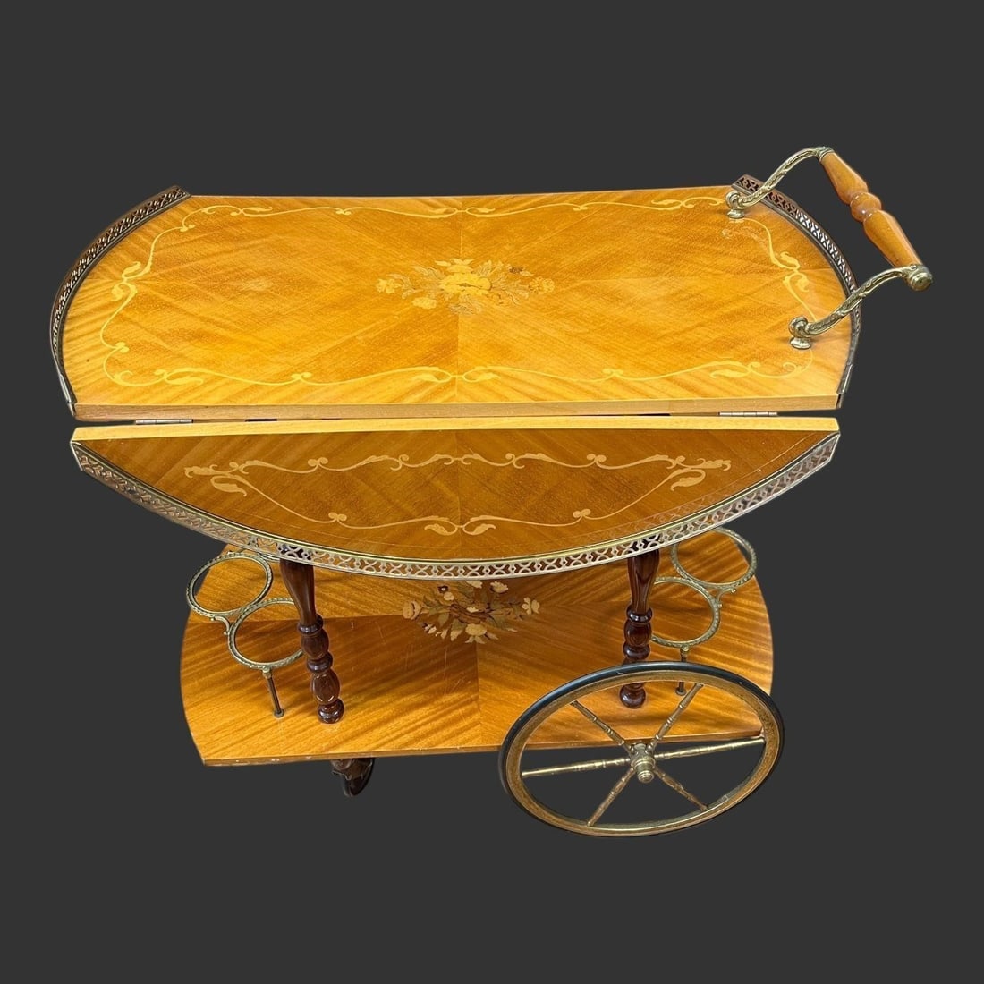 Mid Century Modern MCM Italian Wooden Bar Cart (1 of 13)