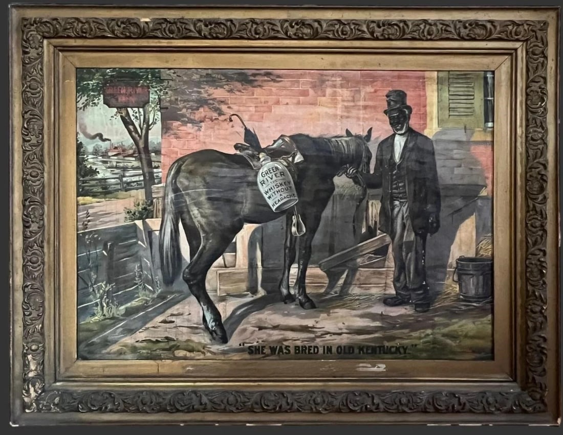 1899 Green River Whiskey Advertising Tin Sign (1 of 9)