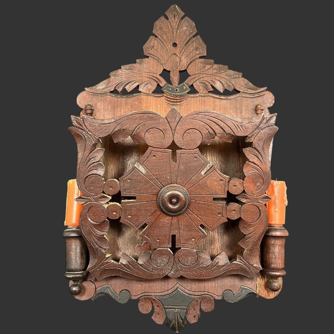 VintageWall Mounted Wooden Candle Holder Sconce (1 of 7)