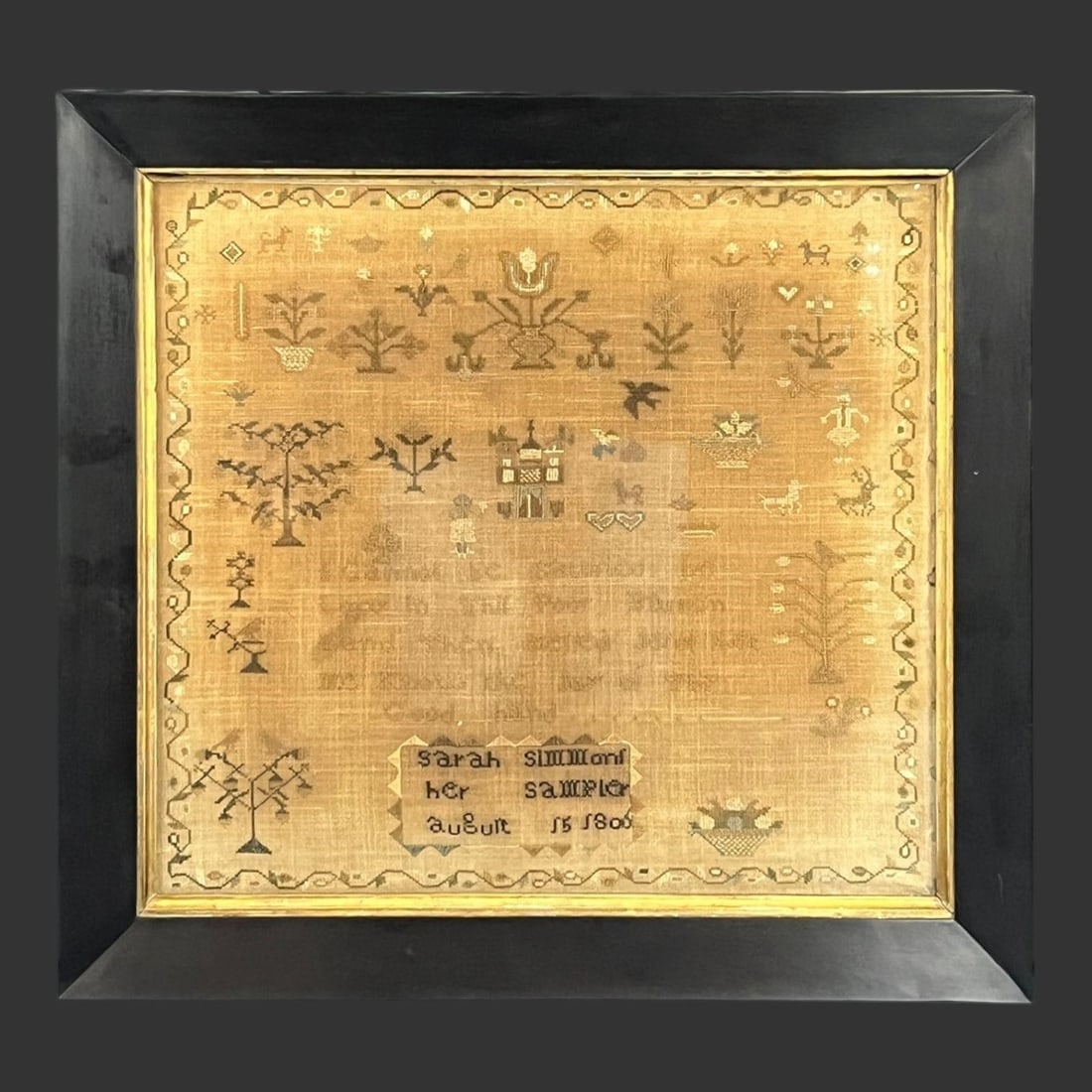 Antique Needlework Sampler August 15th, 1806 (1 of 5)