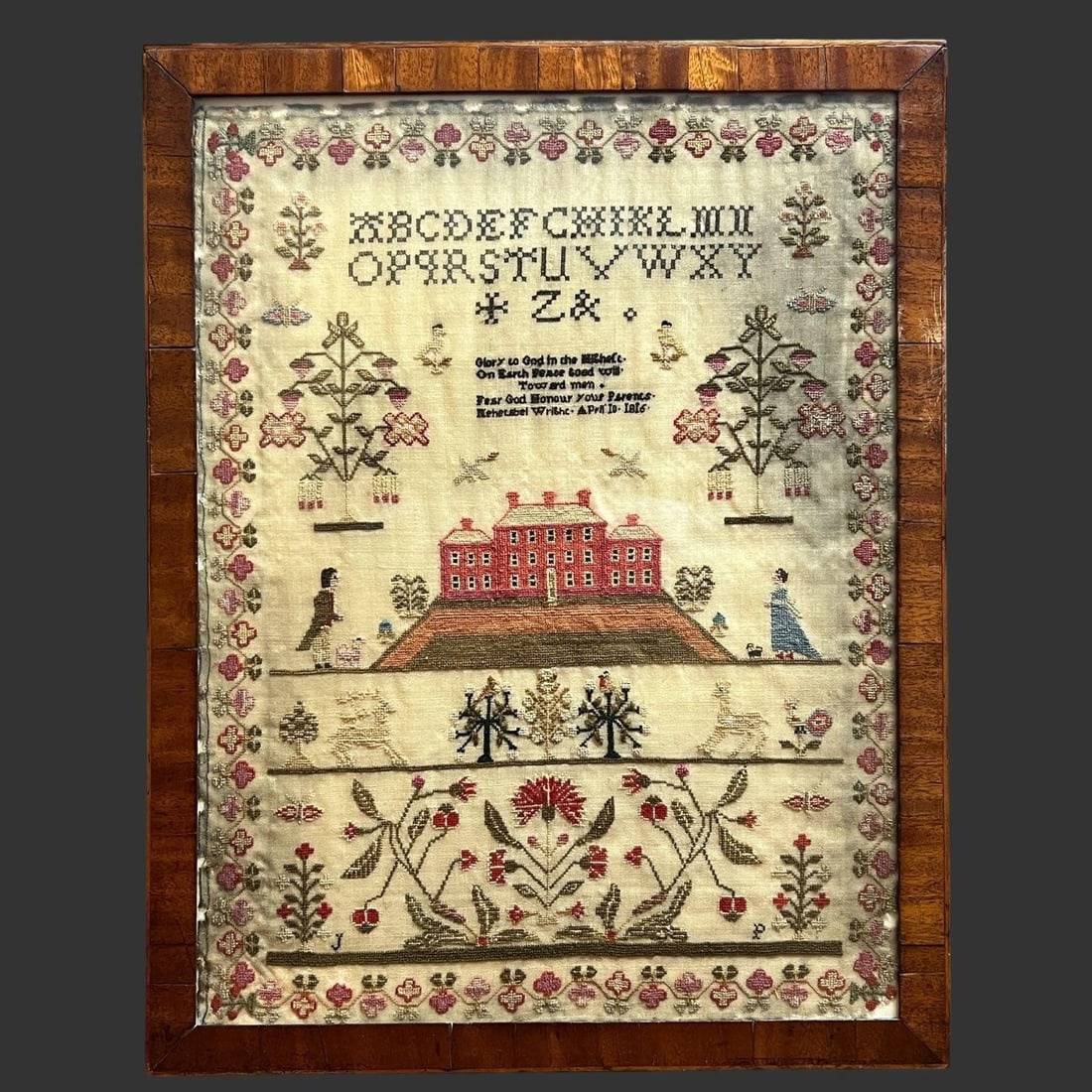 Spectacular 1816 Alphabet Needlework Sampler (1 of 4)