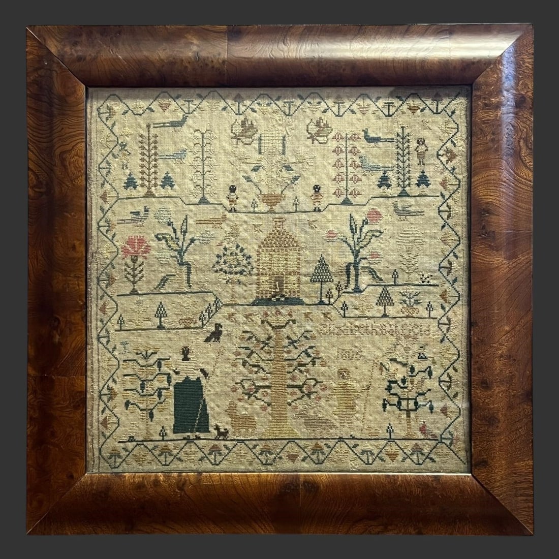 Antique Framed Dated 1806 Needlework Sampler (1 of 5)