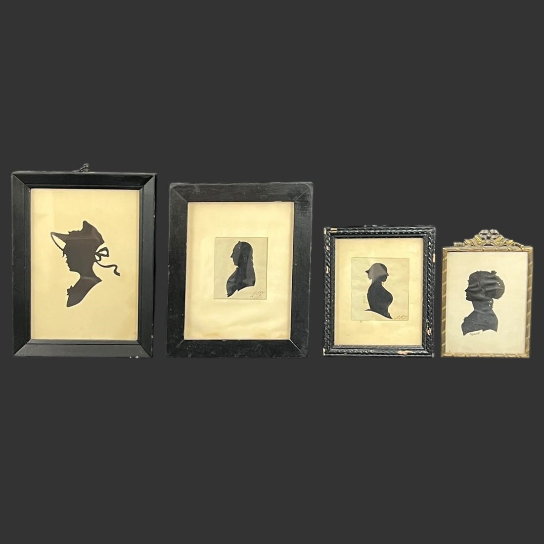 Lot of 4 Antique Framed Portrait Silhouettes (1 of 7)