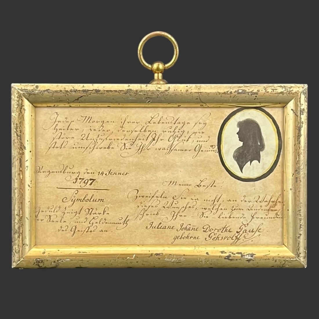 Dated 1797 German Ephemera & Female Silhouette (1 of 4)