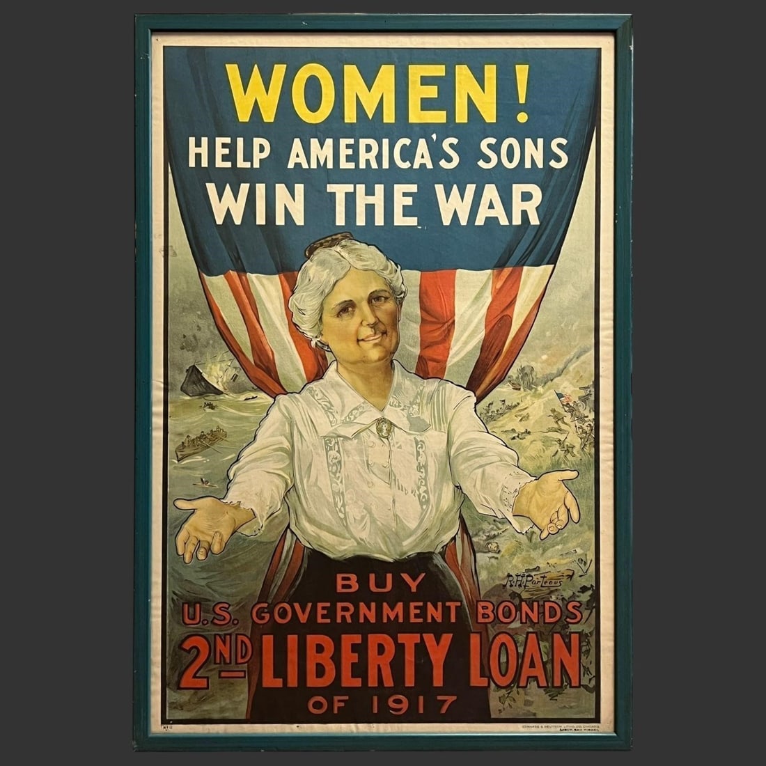 Framed World War 1 WW1 Government Bonds Poster (1 of 7)