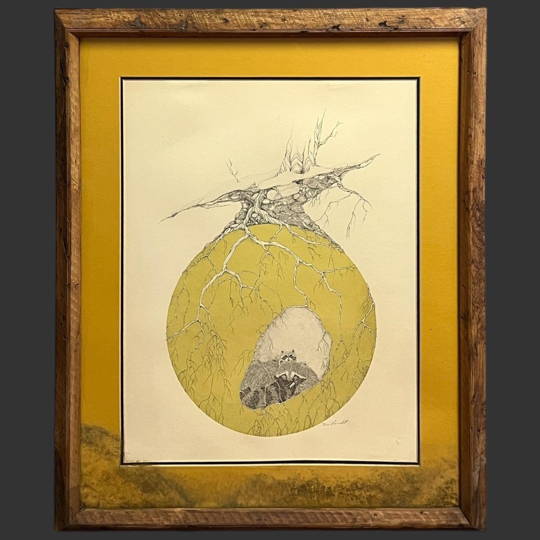 Peter Parnall (USA, B. 1936) 'Racoons' Serigraph (1 of 4)