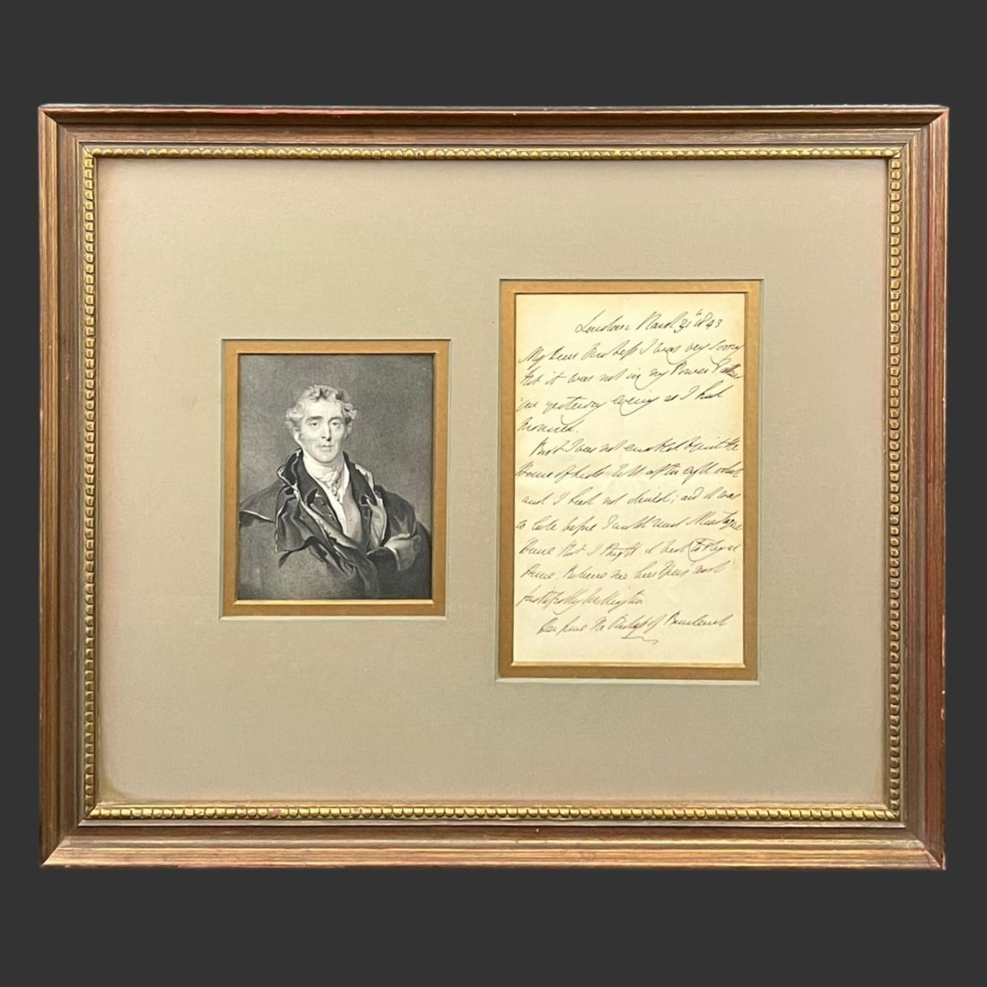 Framed Arthur Wellesley Portrait & Letter Signed (1 of 5)