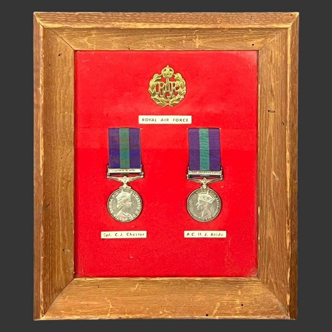 Framed 2 Royal Air Force General Service Medals (1 of 4)
