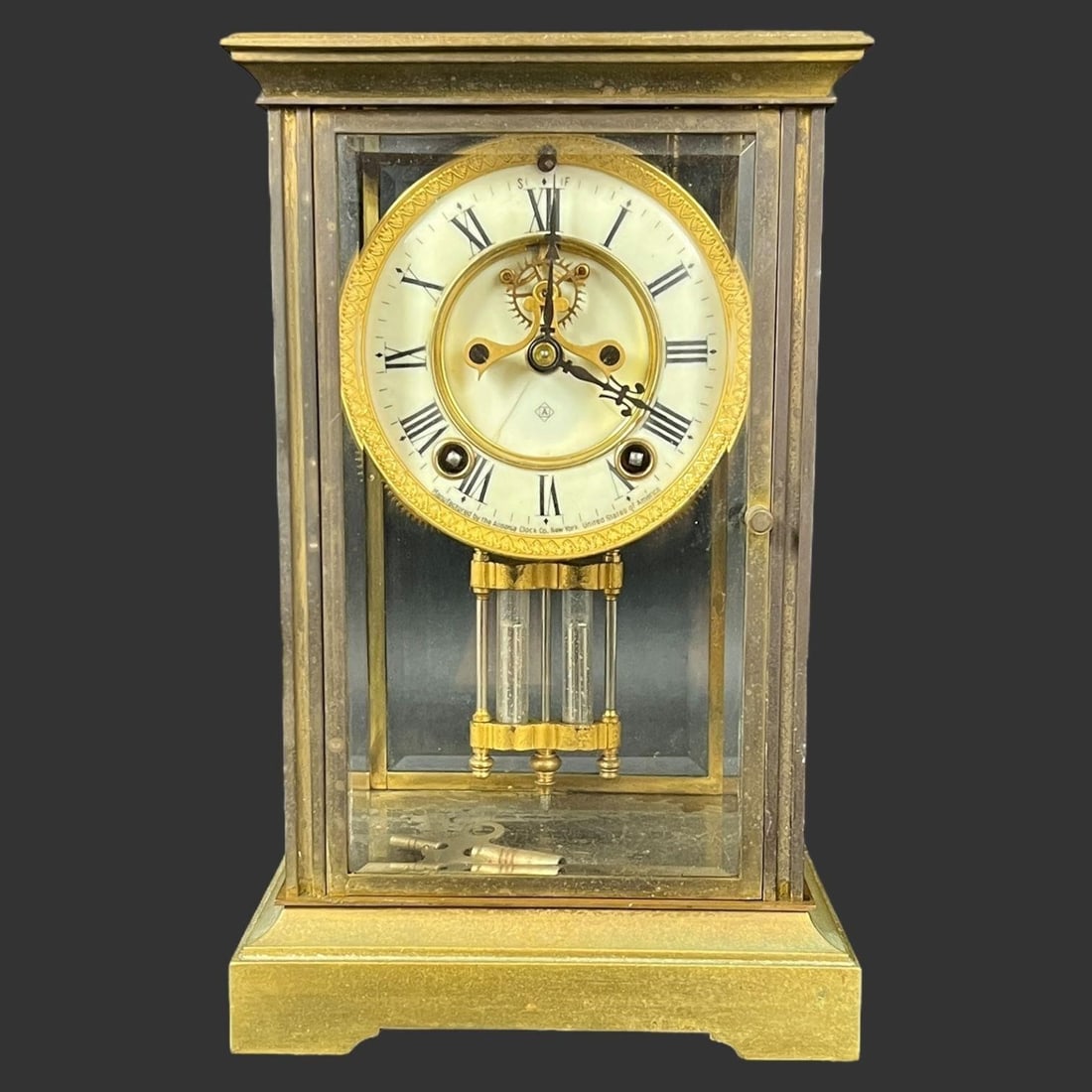 Ansonia Brass Crystal Regulator Mantle Clock (1 of 12)