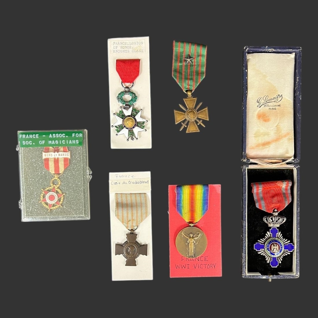 Lot of 6 Mixed French European War Medals (1 of 8)