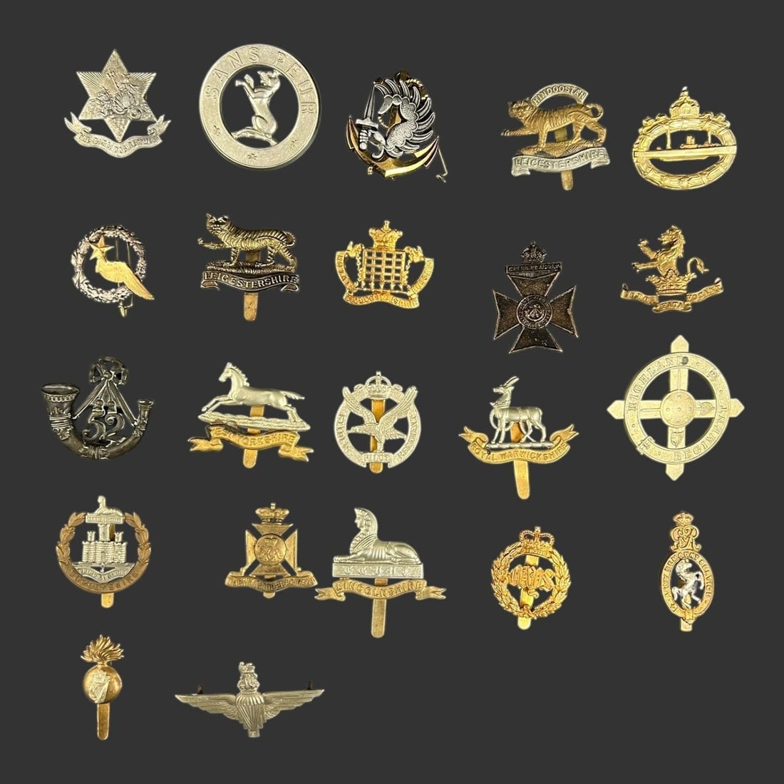 Lot of 22 Mixed British UK Military Infantry Pins (1 of 4)