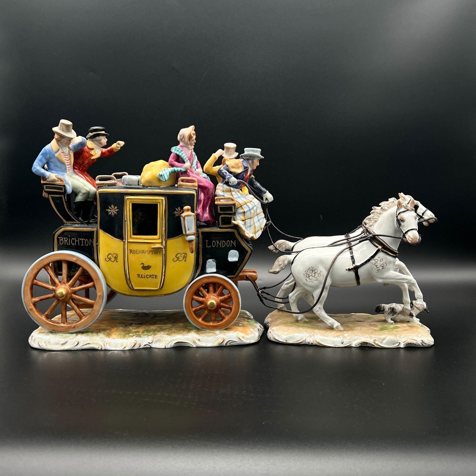 Large Porcelain Figural Carriage Grouping Scene (1 of 11)
