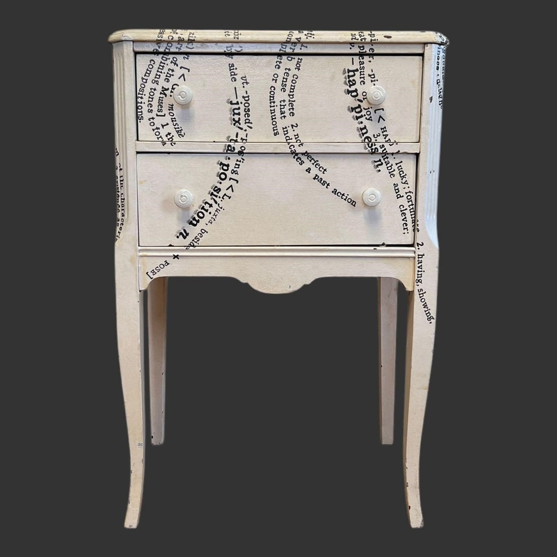 Modern Hand Painted Sewing Cabinet Night Table (1 of 11)