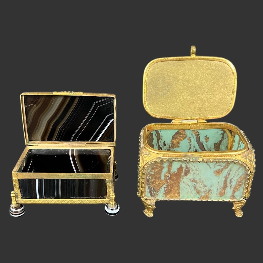 Antique Lot of 2 Small Jewelry Trinket Boxes (1 of 9)