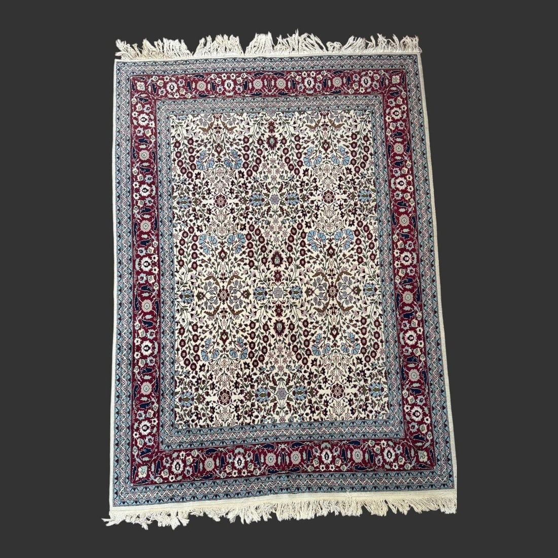 Large All Over Pattern Persian Turkish Tabreez Rug: Large All Over Pattern Persian Turkish Tabreez Rug. This rug features a floral design. Approximate dimensions (in): 106 x 71.5.. Buyer pays shipping cost. We provide in-house shipping for some of the 