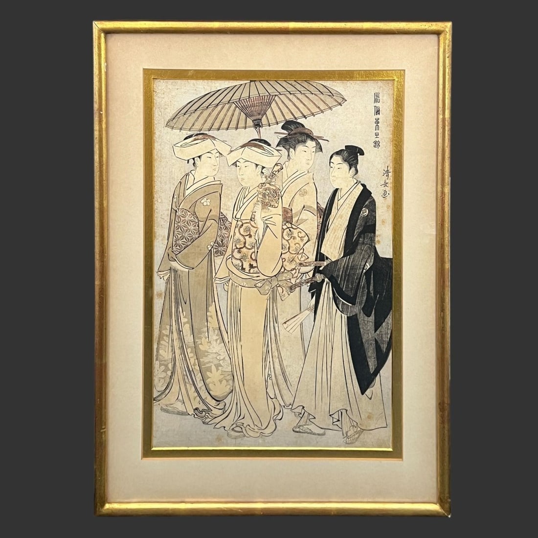 Torii Kiyonaga Japanese Woodblock Print (1 of 5)