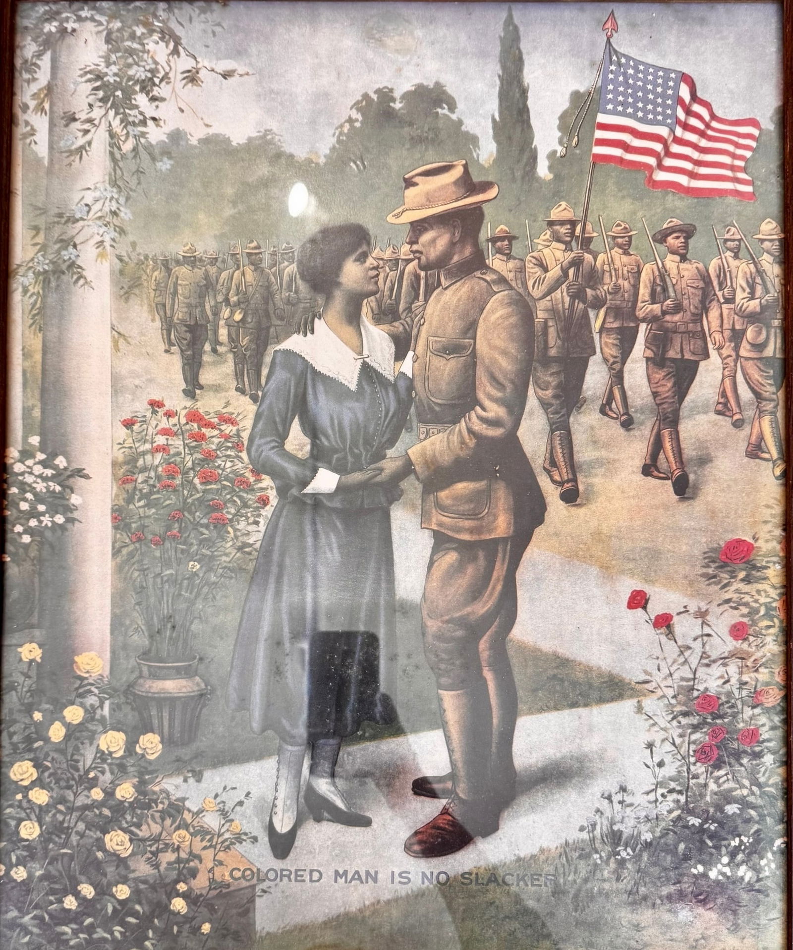 USA WW1 Poster Colored Man is No Slacker (1 of 4)
