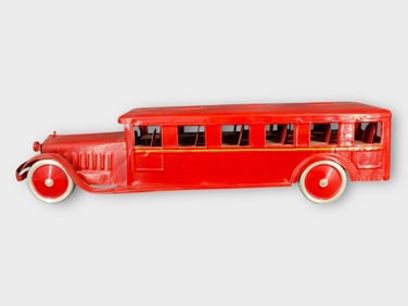 Large Cor-Cor Toys Red Pressed Steel Bus