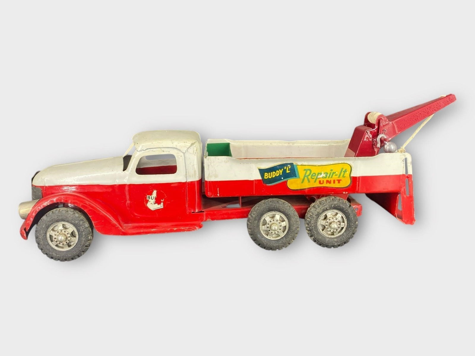 Buddy L Pressed Steel Repair-It Unit Toy Tow Truck: Buddy L Pressed Steel Repair-It Unit Toy Tow Truck. Approx. Dimensions (in): 24 x 8 x 6.25