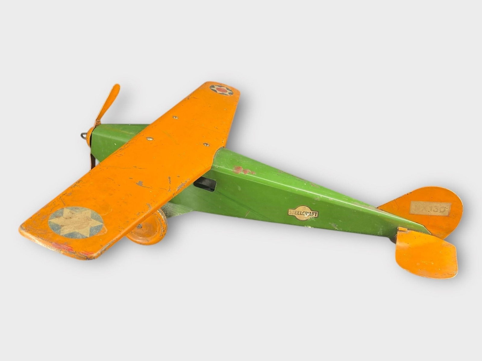 Steelcraft Army Scout Plane NX130 Pressed Steel: Steelcraft Army Scout Plane NX130 Pressed Steel . Approx. Dimensions (in): 22 x 6 x 20.5