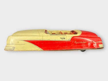 Marx Sportster Tin Litho Friction Long Car 19.5in.