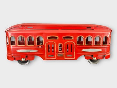 Schieble Toy Pressed Steel Passenger Trolley Car