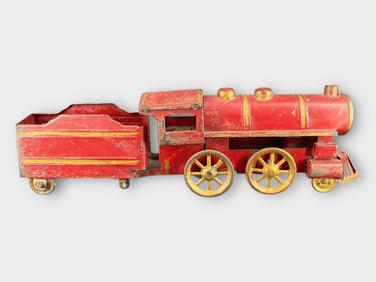 Dayton Pressed Steel Red Toy Train Engine