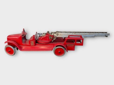 Buddy L Aerial Ladder Steel Fire Truck 37in.