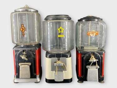 Victor Topper Gold Star Gumball Machine, Lot of 3
