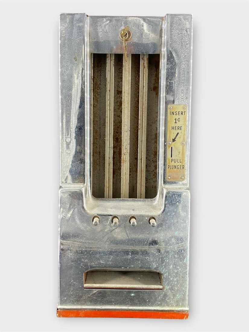 Silver Queen Chiclets 1 Cent Vending Machine W/Key (1 of 6)